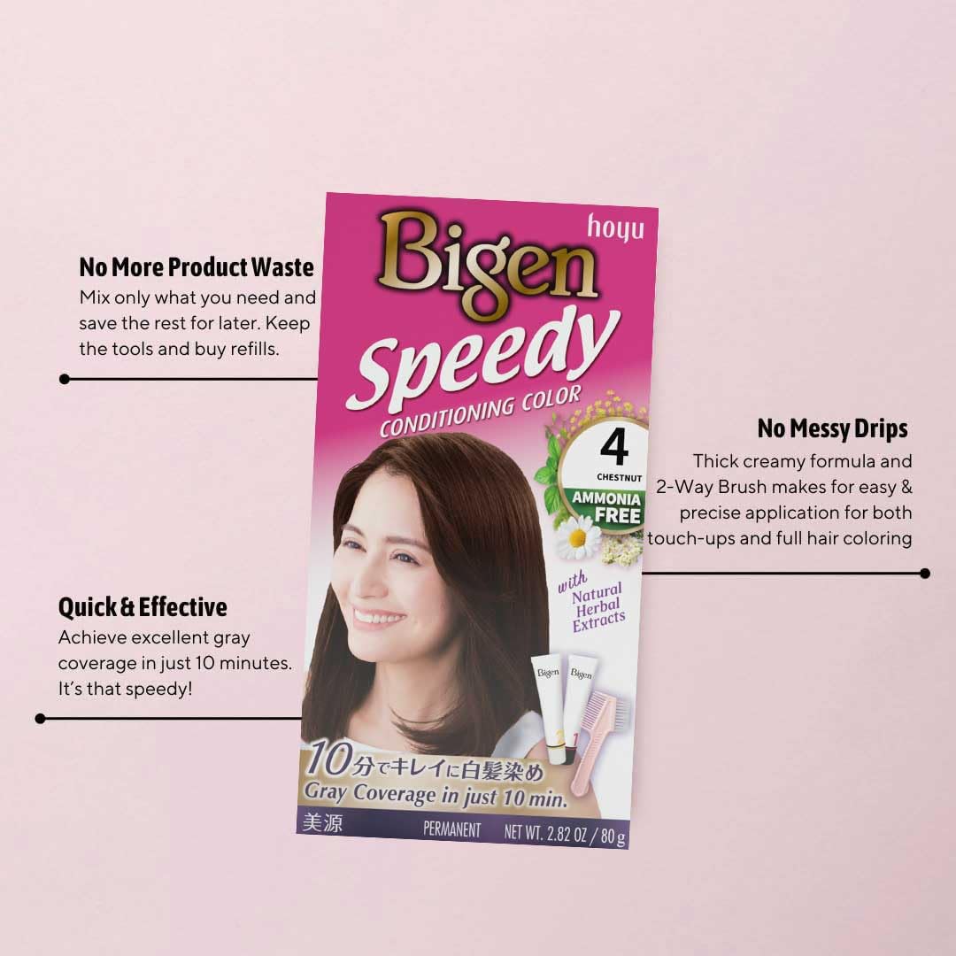 Bigen Speedy Conditioning Color Refill: 4 Chestnut - 3 Pack - Image 3