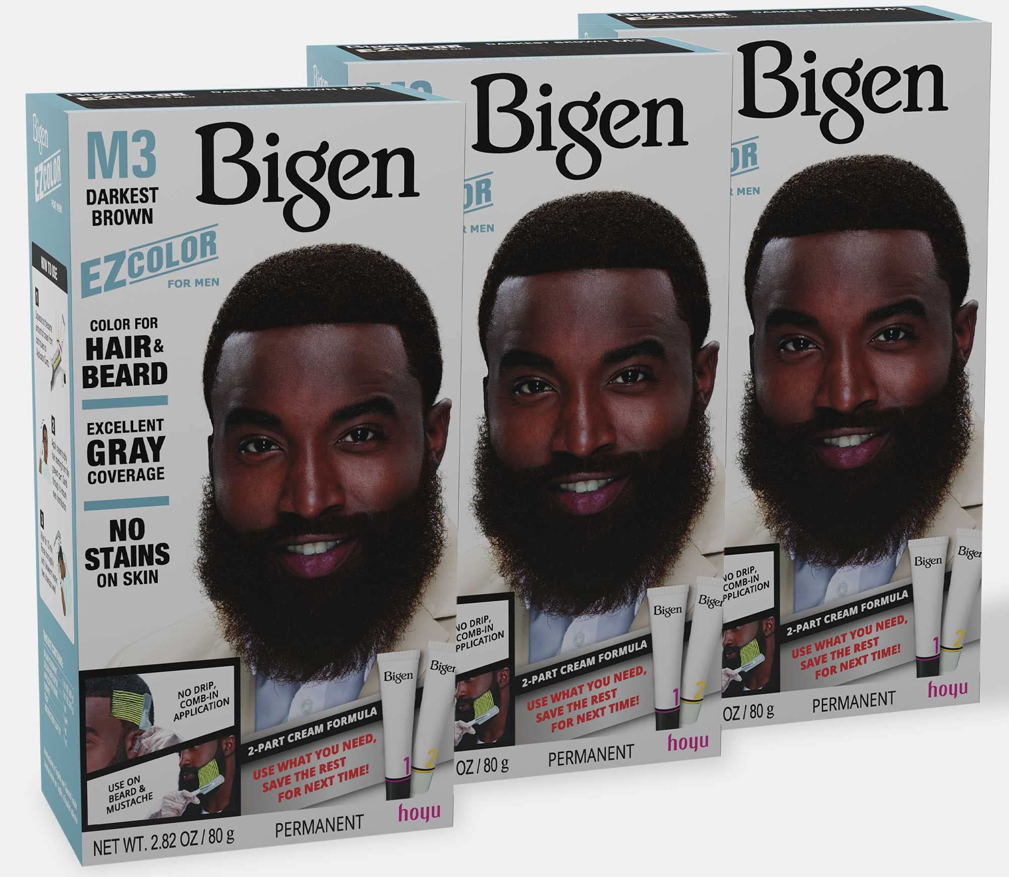 M3 Bigen EZ Color for Men Darkest Brown - 3 Pack