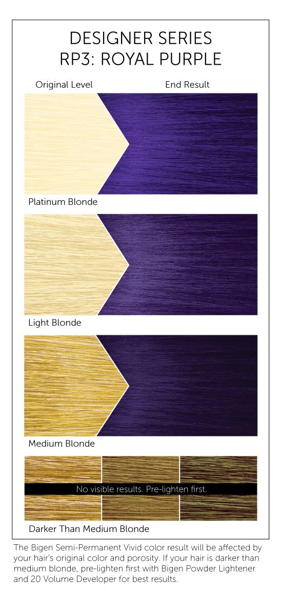 RP3 Royal Purple Bigen Designer Series Semi Permanent Hair Color (3 Pack) - Image 3